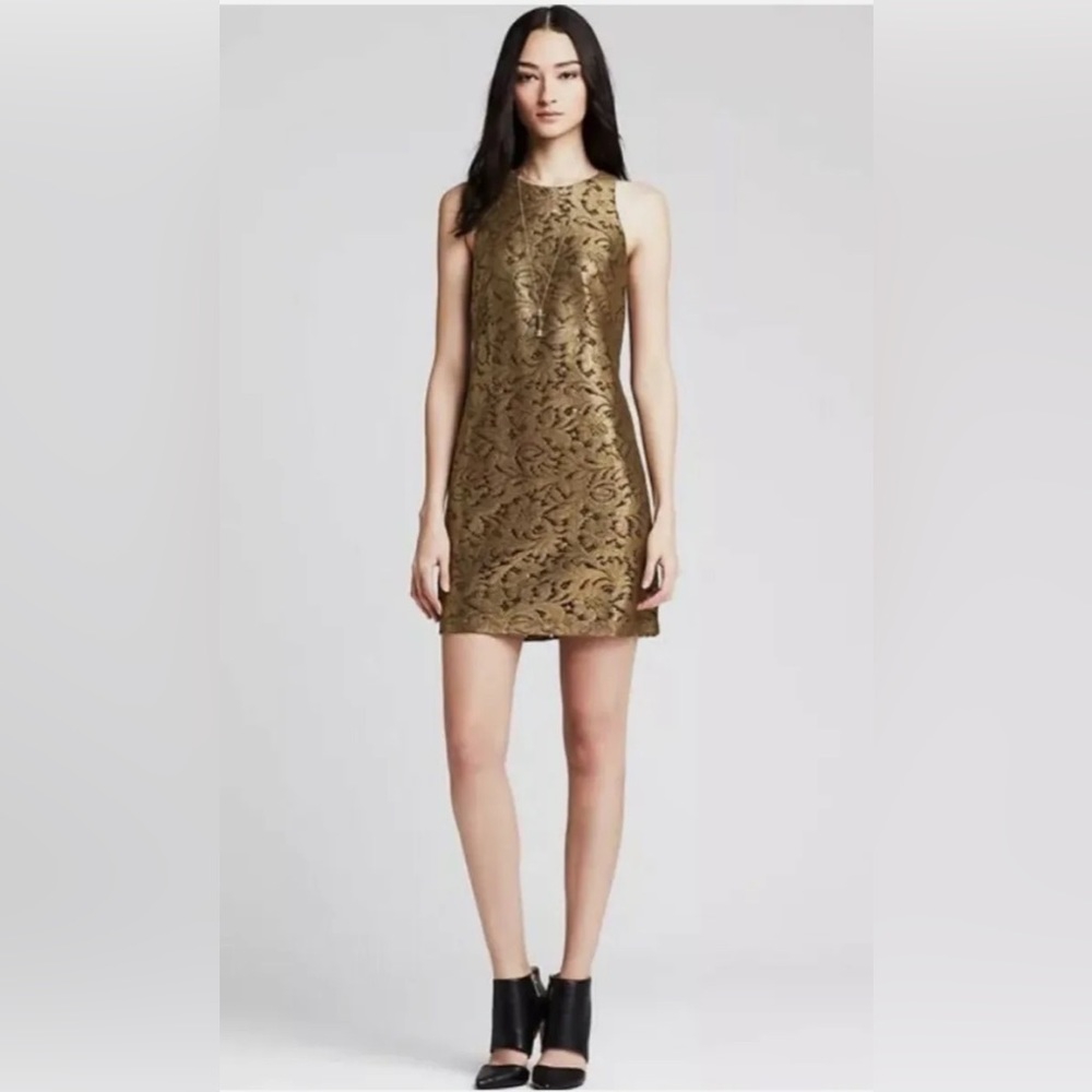 BANANA REPUBLIC Gold Lace Shift DRESS